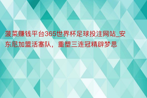 菠菜赚钱平台365世界杯足球投注网站_安东尼加盟活塞队，重塑三连冠精辟梦思